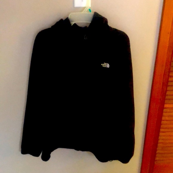 Black fleece North Face zip-up hoodie - Picture 1 of 4